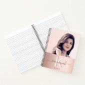 Roze gouden foto monogram notitieboek (Binnen)