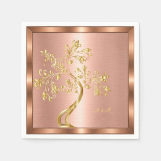 Roze Gouden Frame Gouden Boom Maatwerk Servet