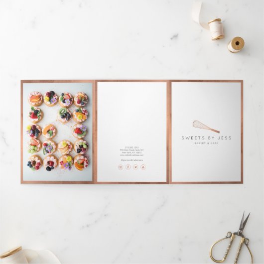 Roze Gouden Gardeer Bakkerij Catering Menu Brochur (Buitenkant)