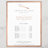 Roze Gouden Gardeer Bakkerij Full Page Flyer (Voorkant)