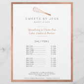 Roze Gouden Gardeer Bakkerij Full Page Flyer (Voorkant)