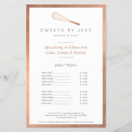 Roze Gouden Gardeer Bakkerij Halve Pagina Flyer