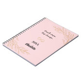 Roze gouden gebladerte inspirerend quote notitieboek (Linkerzijde)