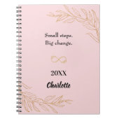 Roze gouden gebladerte inspirerend quote notitieboek (Voorkant)