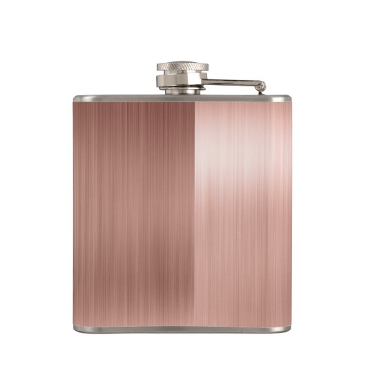 Roze Gouden Geborsteld Metalen Monogram Naam en In Heupfles (Achterkant)