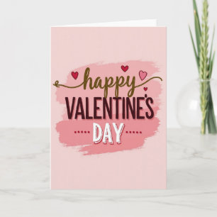 Roze Gouden Gelukkig Valentijnsdag Kaart