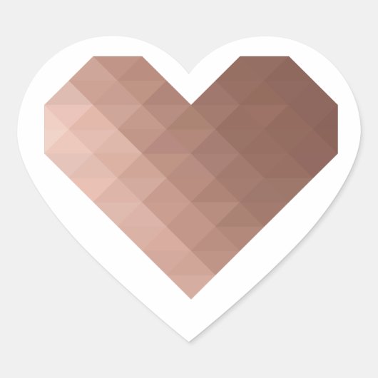 Roze Gouden Geometrische Chic Hart Sticker (Voorkant)