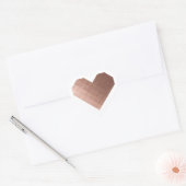Roze Gouden Geometrische Chic Hart Sticker (Envelop)