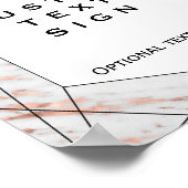 Roze Gouden Geometrische Marmeren Aangepast Bord Poster (Hoek)