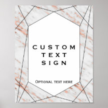 Roze Gouden Geometrische Marmeren Aangepaste Bord