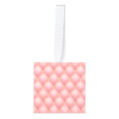 Roze Gouden Gepluimde Kubus Ornament (Voorkant)