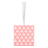 Roze Gouden Gepluimde Kubus Ornament (Rechts)