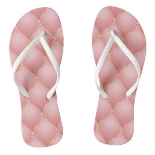 Roze Gouden Gepluimde Slippers Teenslippers