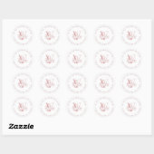 Roze Gouden Gespleten Aangepaste Monogram T U W Y  Ronde Sticker (Vel)