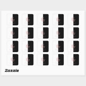Roze Gouden Gesplitste Aangepaste Monogram E F G H Vierkante Sticker (Vel)