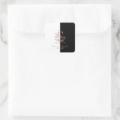 Roze Gouden Gesplitste Aangepaste Monogram E F G H Vierkante Sticker (Tas)
