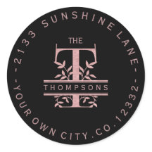 Roze Gouden Gesplitste Aangepaste Monogram T U W Y