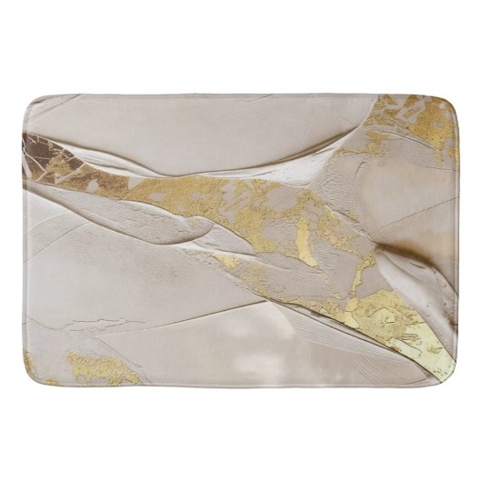 Roze Gouden Gestucte Pleister Abstract Badmat (Voorkant)