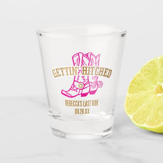 Roze Gouden Getrouwd Schietglas Shot Glas (Voorkant)