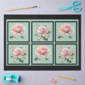 Roze gouden gevoerde Rozen betegelde decoupage Tissuepapier (Craft)