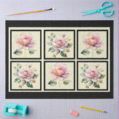 Roze gouden gevoerde Rozen betegelde decoupage Tissuepapier (Craft)