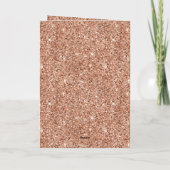 Roze Gouden Glam Glitter Kerstboom Kaart (Achterkant)