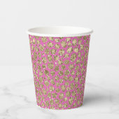 Roze Gouden Glam Glitter Luipaard Papieren Bekers (Achterkant)