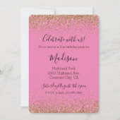 Roze Gouden Glam Glitzy Sparkle Glitter Kaart (Voorkant)