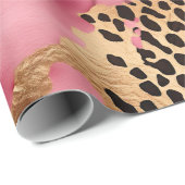 Roze Gouden Glam Luipaard Cadeaupapier (Rol Hoek)