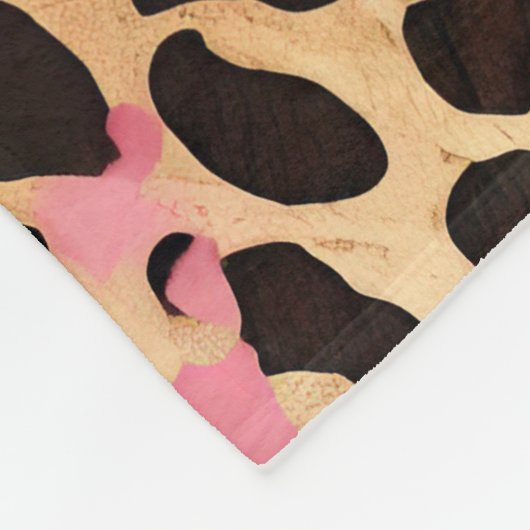 Roze Gouden Glam Luipaard Fleece Deken (Hoek)