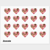Roze Gouden Glam Luipaard Hart Sticker (Vel)