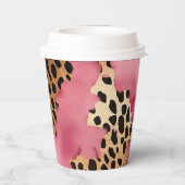 Roze Gouden Glam Luipaard Papieren Bekers (Achterkant)