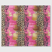 Roze Gouden Glam Luipaard Print Abstract Cadeaupapier (Vlak)
