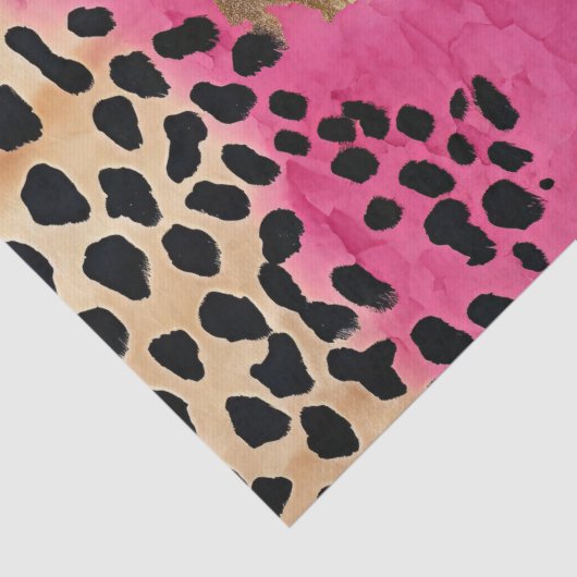 Roze Gouden Glam Luipaard Print Abstract Tissuepapier (Detail)