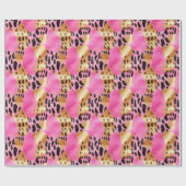 Roze Gouden Glam Luipaard Print Cadeaupapier (Vlak)
