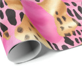 Roze Gouden Glam Luipaard Print Cadeaupapier (Rol Hoek)