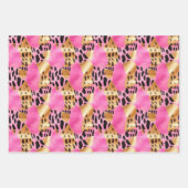 Roze Gouden Glam Luipaard Print Inpakpapier Vel (Voorkant)