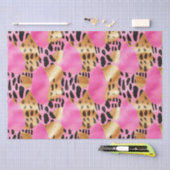 Roze Gouden Glam Luipaard Print Tissuepapier (Craft)