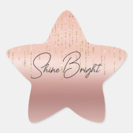 Roze Gouden Glam Slierten Ster Sticker