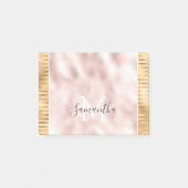 Roze Gouden Glam Strepen gepersonaliseerd Monogram Post-it® Notes (Voorkant)