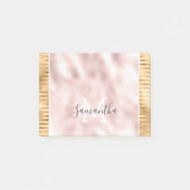 Roze Gouden Glam Strepen gepersonaliseerd Monogram Post-it® Notes