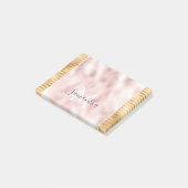 Roze Gouden Glam Strepen gepersonaliseerd Monogram Post-it® Notes (Schuin)