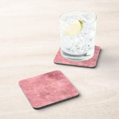 Roze Gouden Glam Waterverf Liefdesharten Bier Onderzetter (Rechterzijde)
