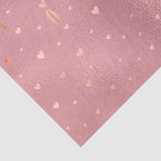 Roze Gouden Glam Waterverf Liefdesharten Tissuepapier (Detail)