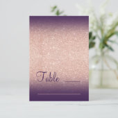 Roze gouden glans druif paarse ombre zitplaats kaart (Staand voorkant)