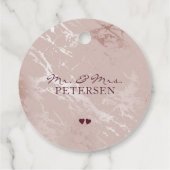 Roze gouden glans elegante trouw dank je bedankjes labels (Achterkant)