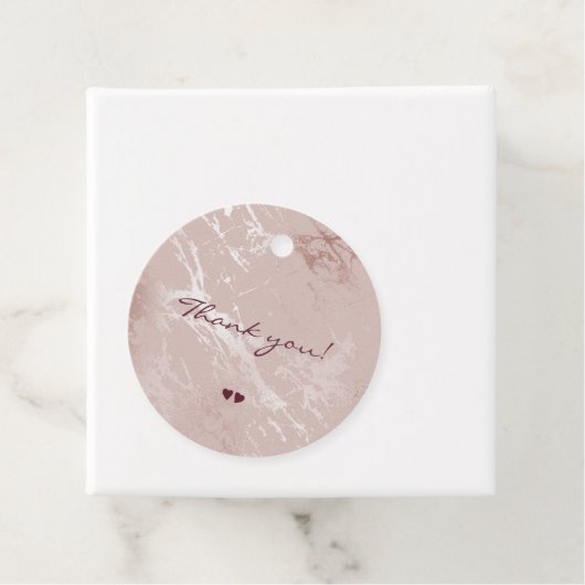 Roze gouden glans elegante trouw dank je bedankjes labels (In situ)