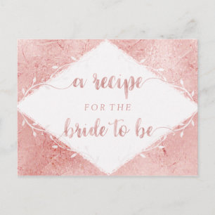 Roze Gouden Glans Folie Bruiloftsreceptkaart Briefkaart