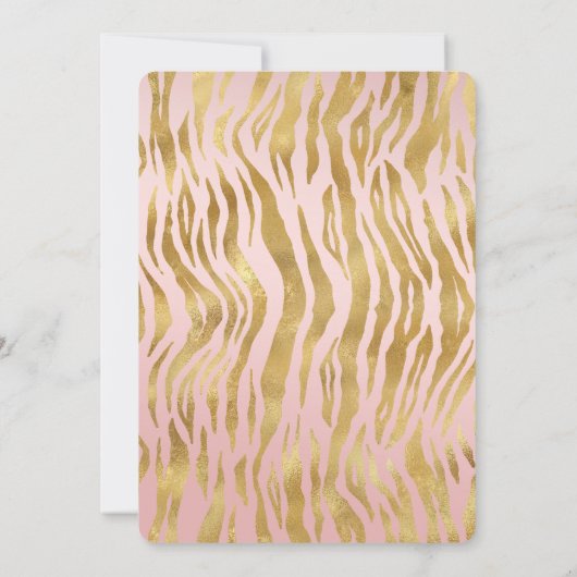 Roze Gouden Glans Sparkle Zebra Baby Shower Kaart (Achterkant)