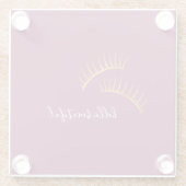 Roze gouden glans wimpers glazen onderzetter (Achterkant)